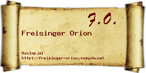 Freisinger Orion névjegykártya